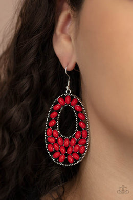 Earrings Beaded Shores - Red E220