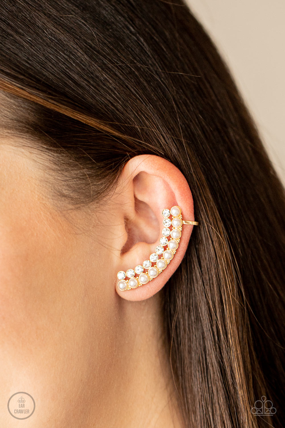 Earrings Doubled Down On Dazzle - Gold E2339