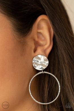 Earrings Undeniably Urban - Silver Clip On F2