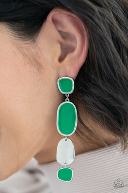 Earrings All Out Allure - Green E355
