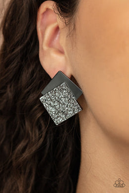 Earrings Square With Style - Black E2063