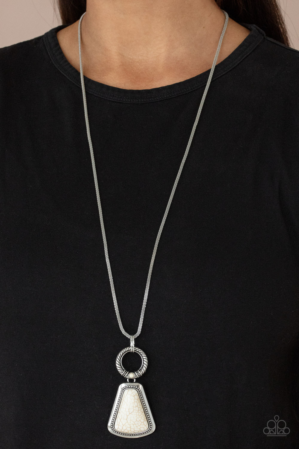 Necklace Stone Prairies - White N72