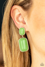 Load image into Gallery viewer, Earrings Meet Me At The Plaza - Green Clip On F1