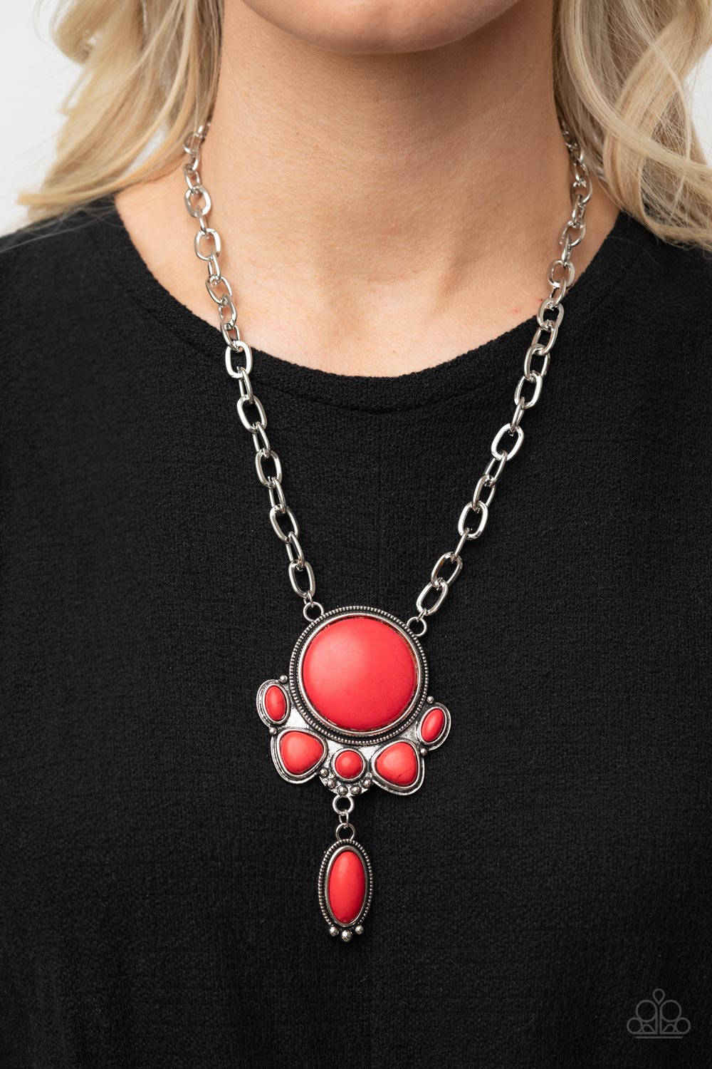 Necklace Geographically Gorgeous - Red N2251