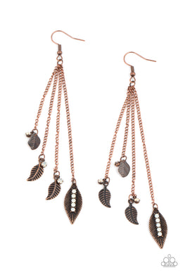 Earrings Chiming Leaflets - Copper