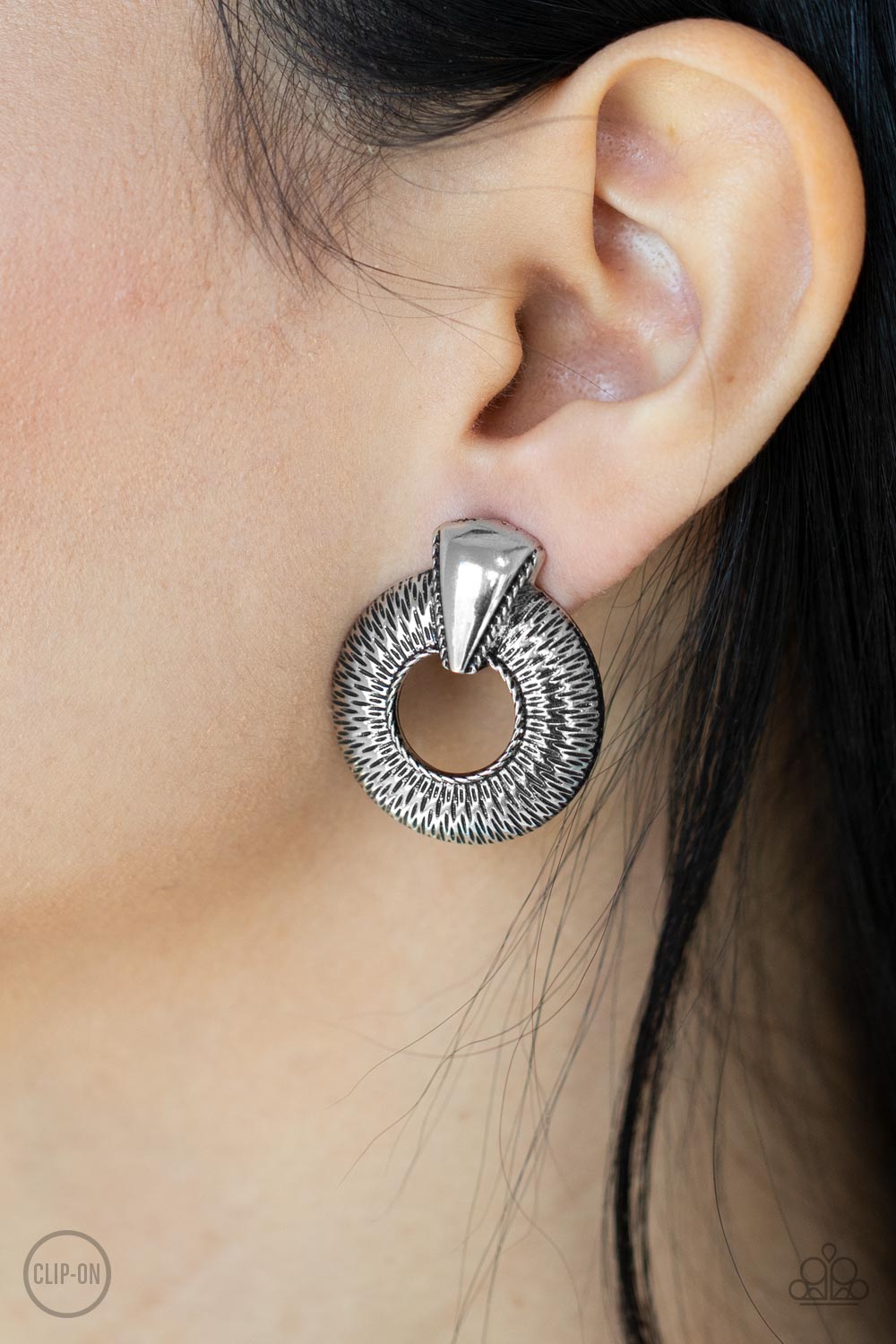 Earrings Industrial Innovator - Silver Clip Ons B1