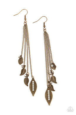 Earrings Chiming Leaflets - Brass E2268
