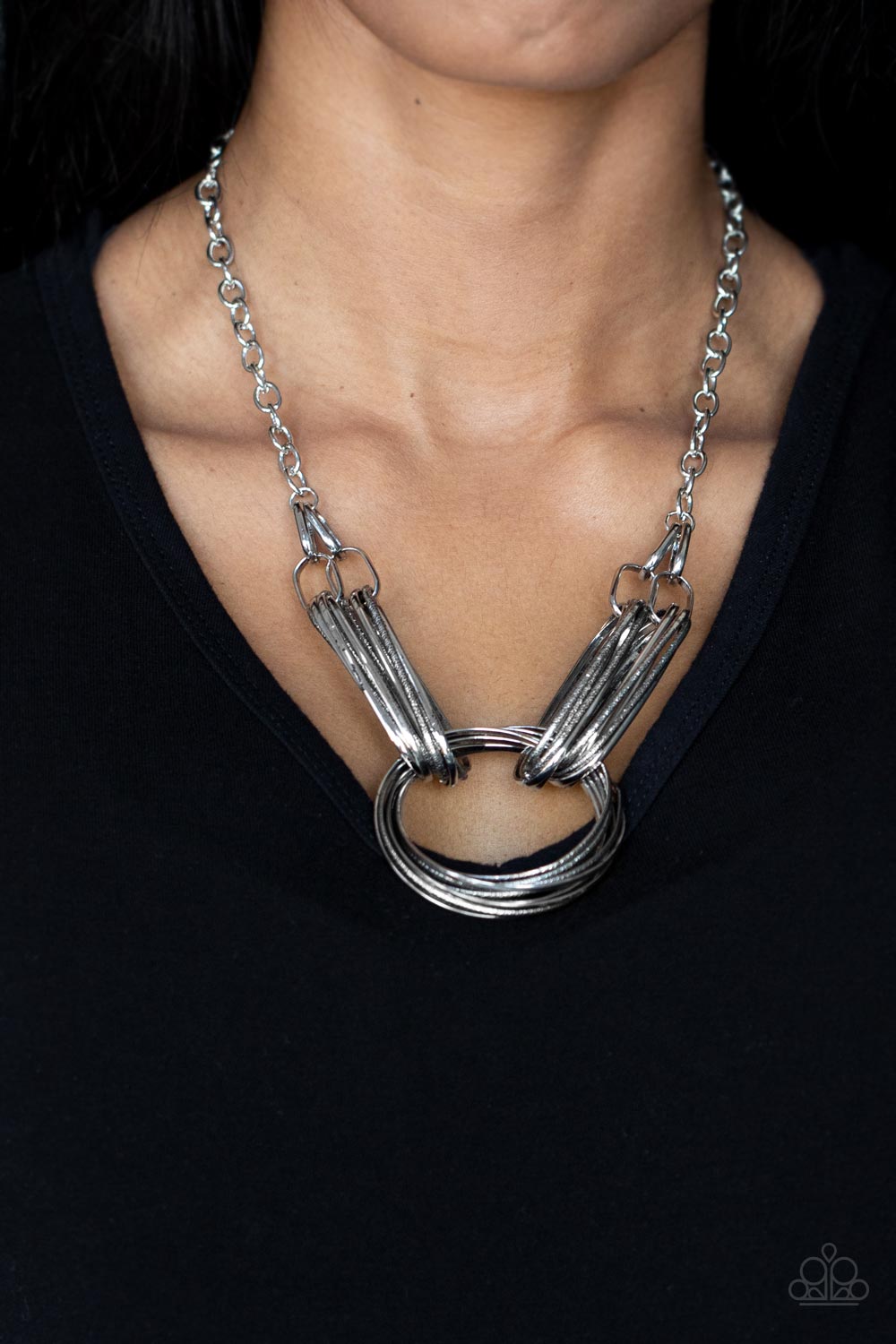 Necklaces Lip Sync Links - Silver N2082