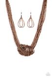 Load image into Gallery viewer, Necklace Knotted Knockout - Copper  Seed Beads N494