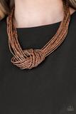Necklace Knotted Knockout - Copper  Seed Beads N494