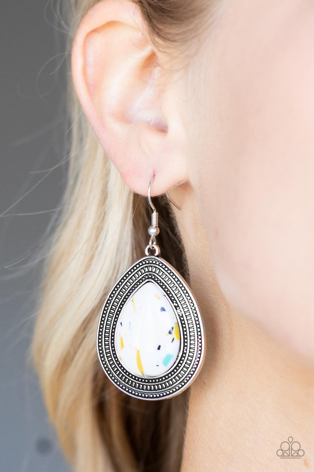 Earrings Terrazzo Tundra - Multi White E2304