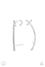 Load image into Gallery viewer, Earrings Sleekly Shimmering - White E412 Earcrawlers