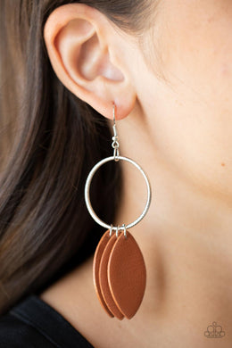 Earrings Leafy Laguna - Brown E2256