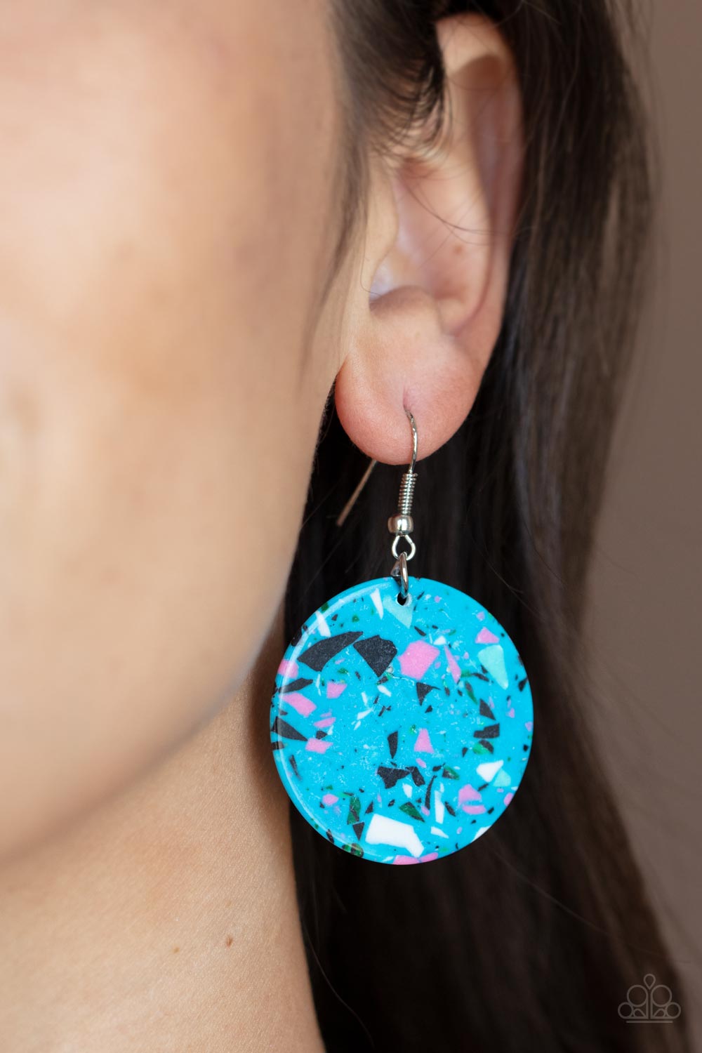 Earrings Tenaciously Terrazzo - Blue 2412