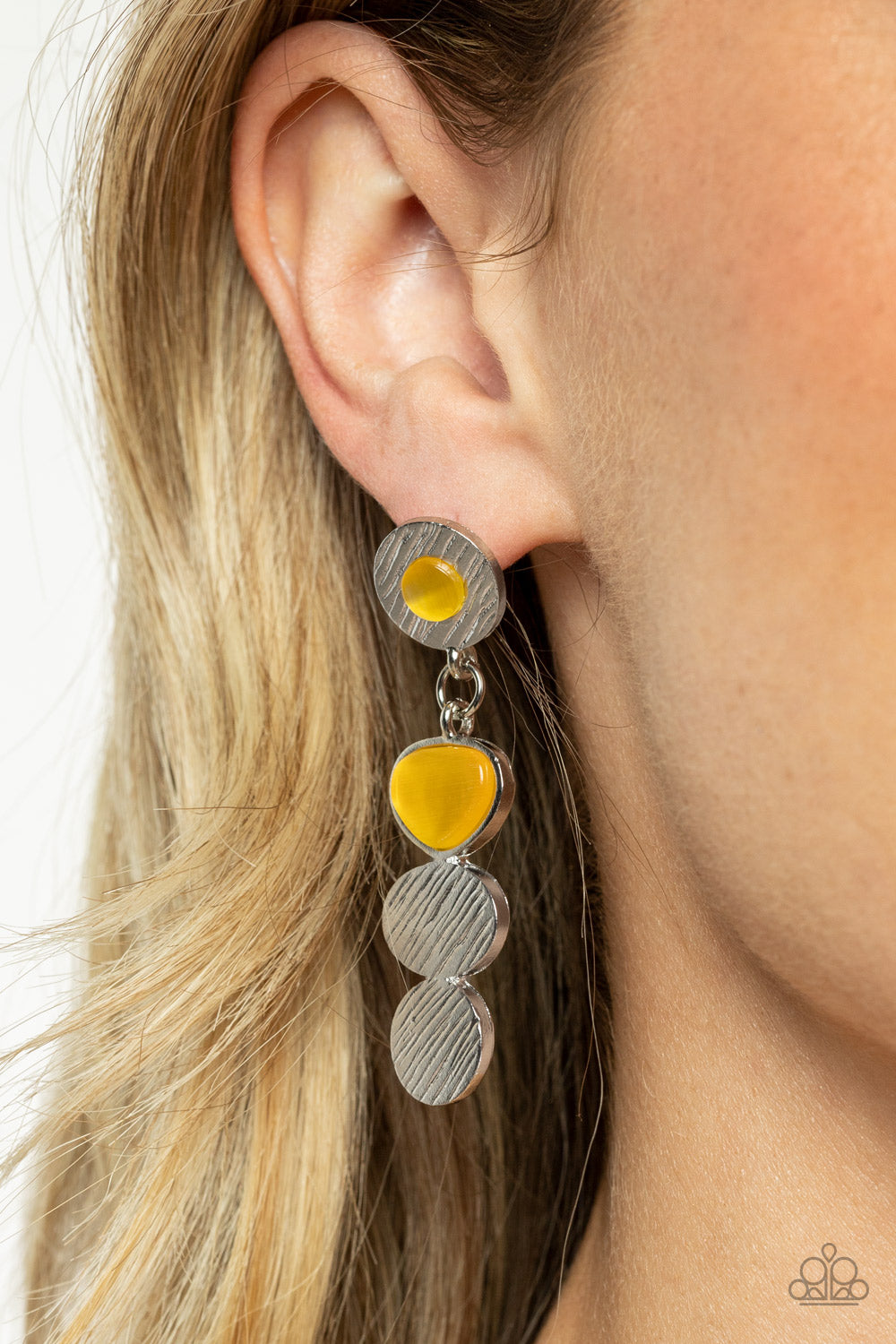 Earrings Asymmetrical Appeal - Yellow E015