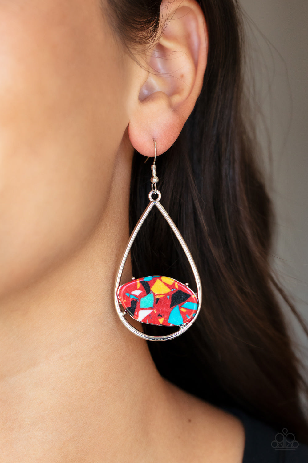 Earrings Tropical Terrazzo - Red E2459