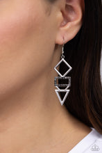 Load image into Gallery viewer, Earrings Glamorously Geometric - Black E2148