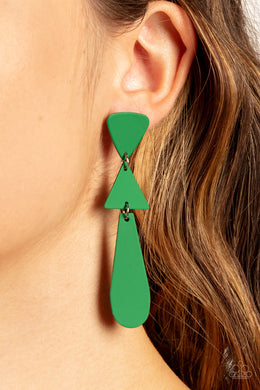 Earrings Retro Redux - Green E459