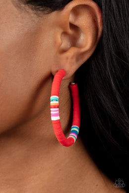 Earrings Colorfully Contagious - Red E2250