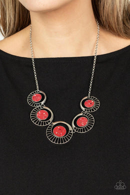 Necklace Elliptical Effervescence - Red N2257