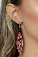 Load image into Gallery viewer, Earrings Leather Lagoon - Red E036