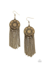 Load image into Gallery viewer, Earrings Fringe Control - Brass E2370