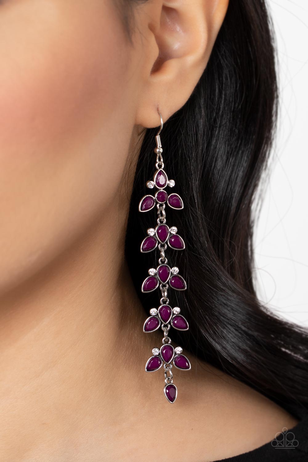 Earrings Fanciful Foliage - Purple E2261