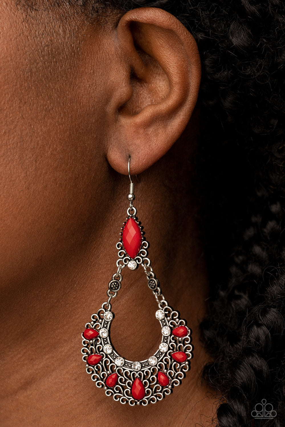 Earrings Fluent in Florals - Red E2420
