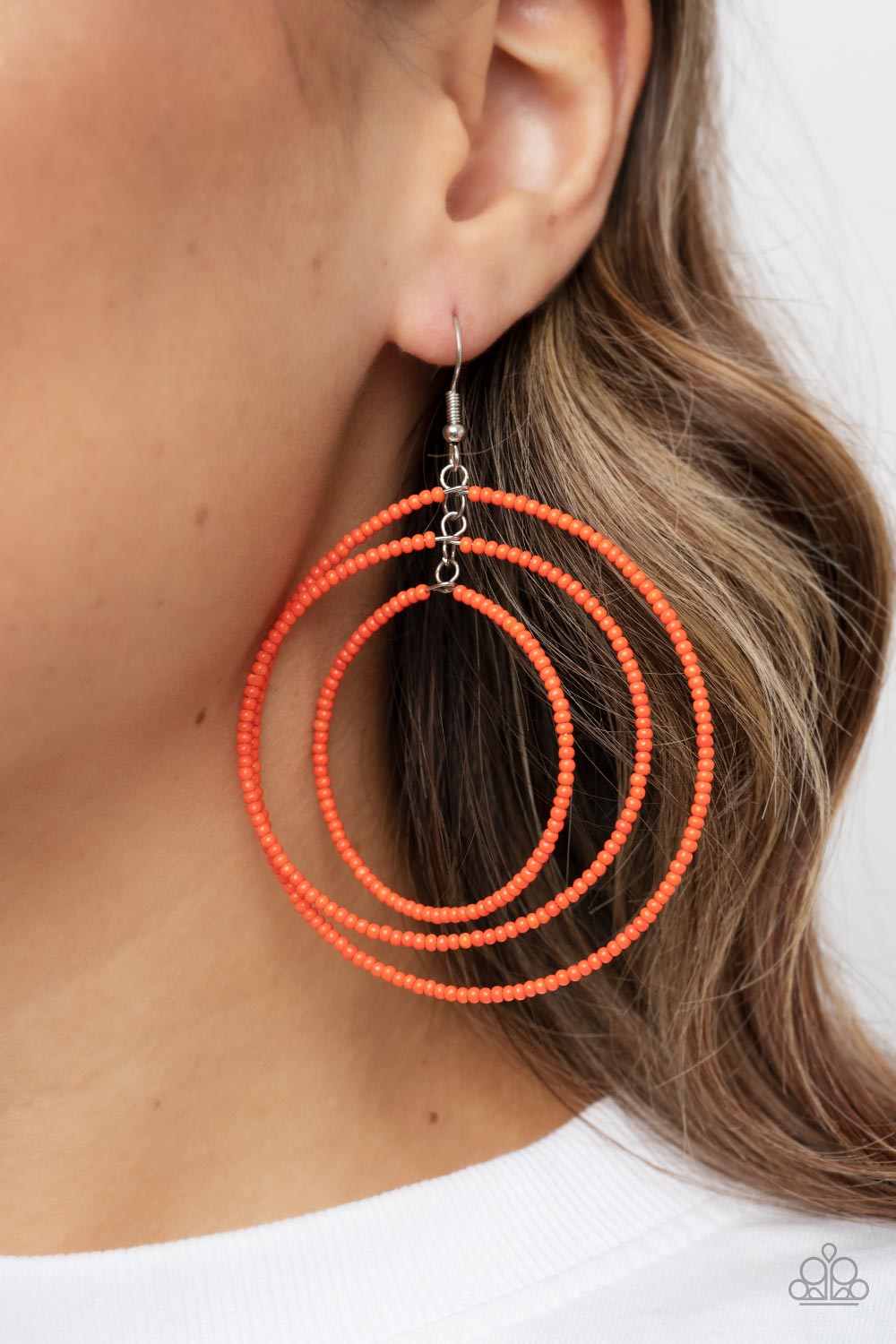 Earrings Colorfully Circulating - Orange E2441