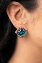 Load image into Gallery viewer, Earrings Cosmic Catwalk - Green Clip On