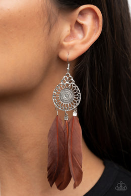 Earrings Pretty in PLUMES - Brown E515