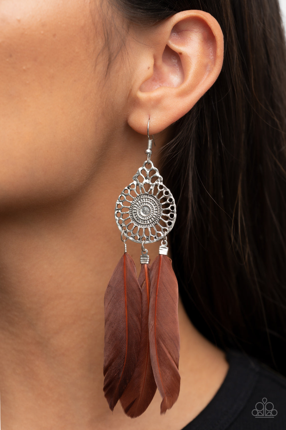 Earrings Pretty in PLUMES - Brown E515