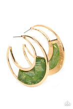 Load image into Gallery viewer, Earrings Contemporary Curves - Green E413