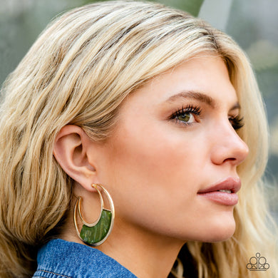 Earrings Contemporary Curves - Green E413