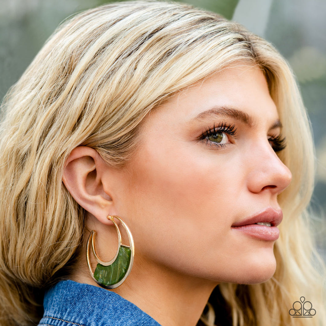 Earrings Contemporary Curves - Green E413