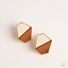 Load image into Gallery viewer, Earrings Generically Geometric - Brown POST E108