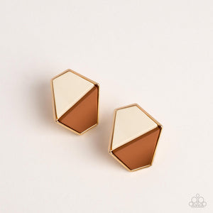 Earrings Generically Geometric - Brown POST E108