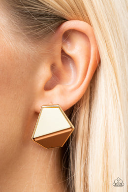 Earrings Generically Geometric - Brown POST E108