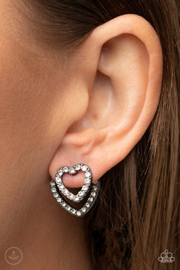 Earrings Ever Enamored - Black VDAY V154