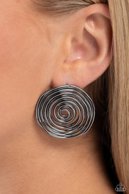 Earrings COIL Over - Black E421