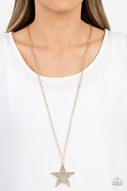 Necklaces Rock Star Sparkle - Gold Americana S120