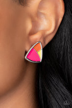Load image into Gallery viewer, Earrings Kaleidoscopic Collision - Multi Pink POST E2176