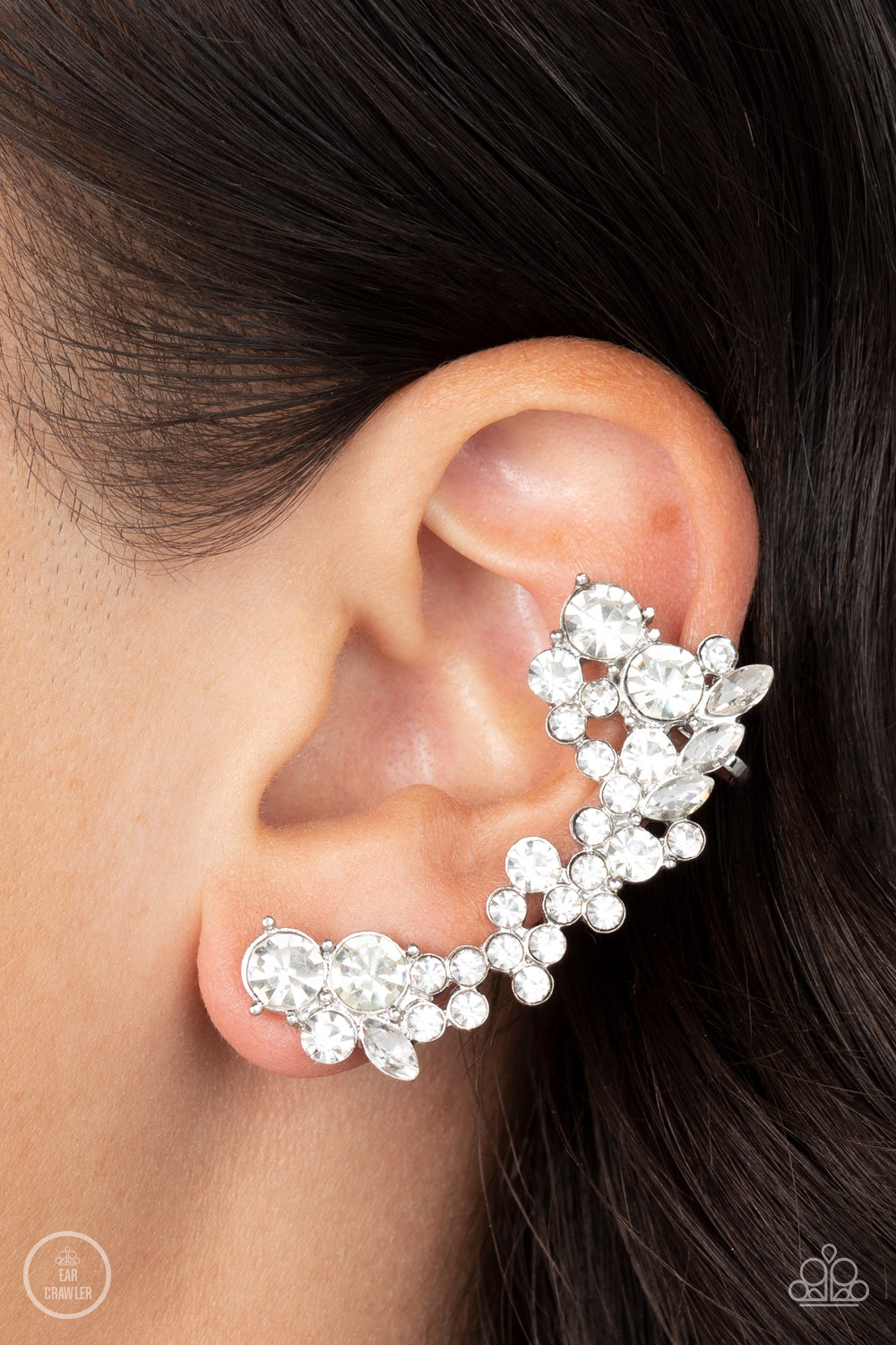 Earrings Astronomical Allure - White E410 Earcrawlers
