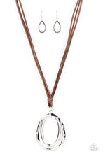 Load image into Gallery viewer, Necklace Long OVAL-due - Brown N2347