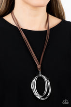 Load image into Gallery viewer, Necklace Long OVAL-due - Brown N2347