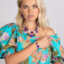 Load image into Gallery viewer, Necklace Barefoot Beaches - Purple SETSH4