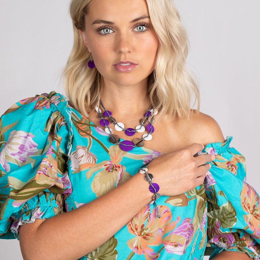 Necklace Barefoot Beaches - Purple SETSH4