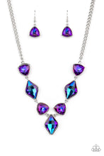 Load image into Gallery viewer, Necklace Glittering Geometrics - Purple LOP N2176