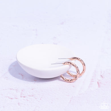 Earrings Triumphantly Textured - Rose Gold MINI S106