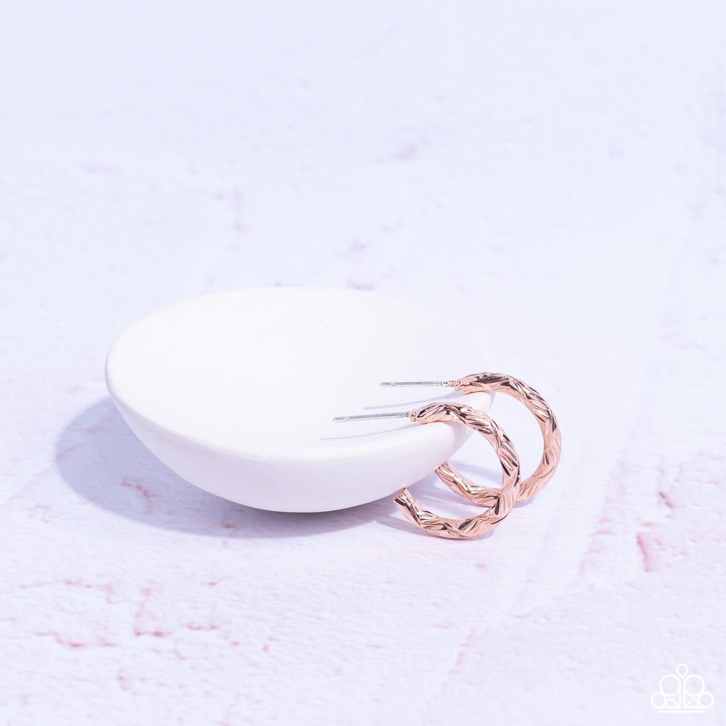 Earrings Triumphantly Textured - Rose Gold MINI S106